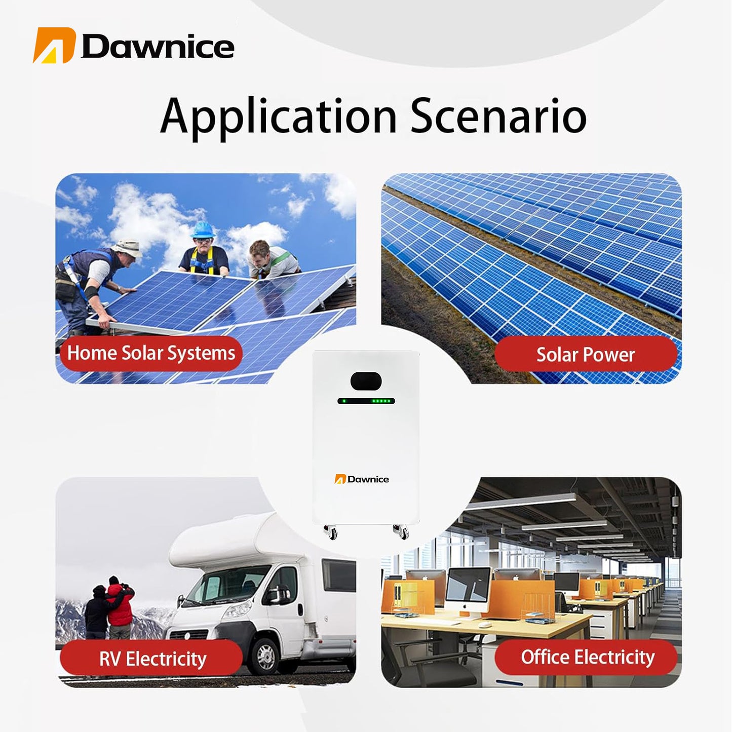 DDP-MX- Kit completo de sistema de energía solar híbrido de 10 KW con paneles solares de 5.8 KW + inversor híbrido de 48 V + batería de 51.2 V 20KWh(10 unidades x 580 W PV+1 inversor de 10+1 batería 20KWh)