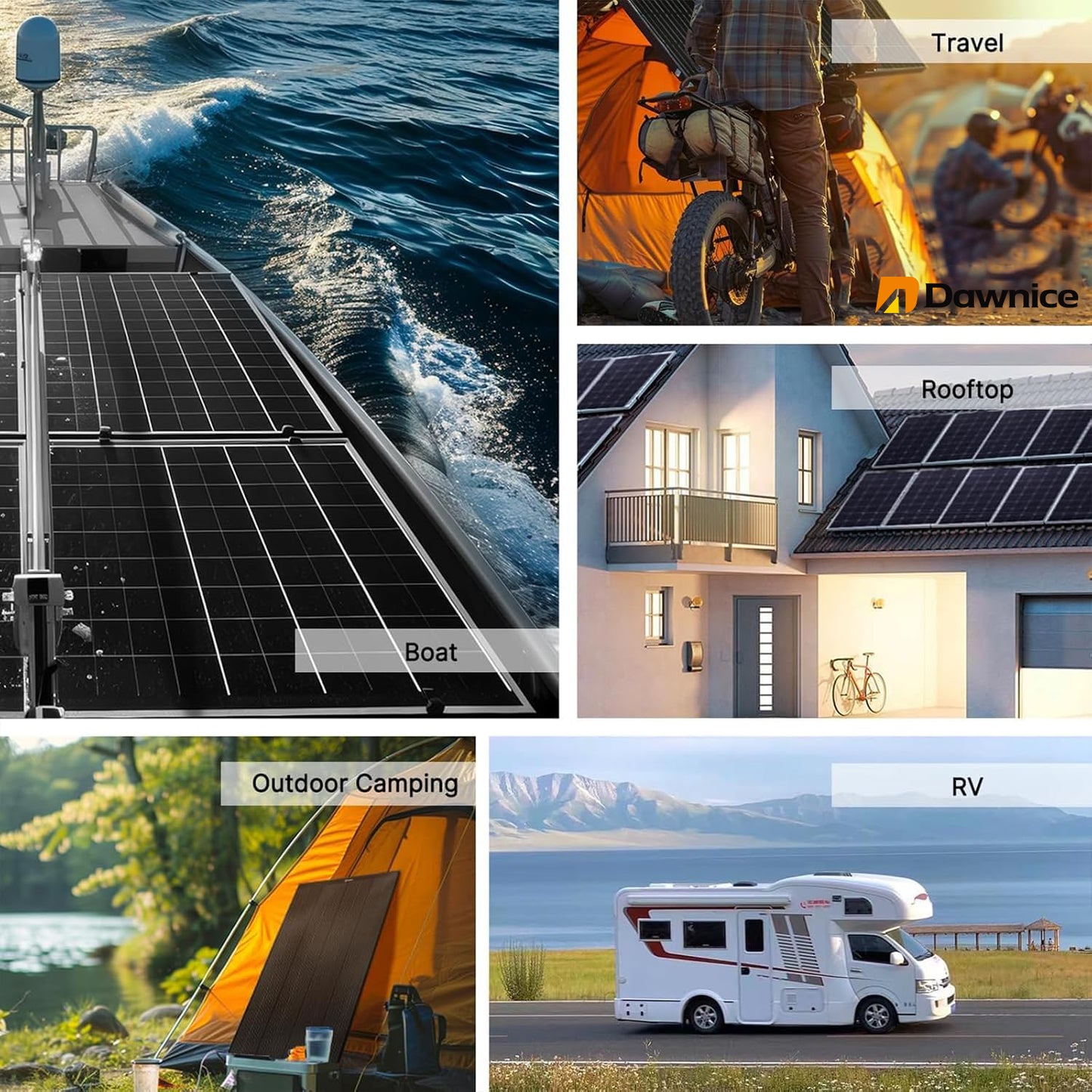 DDP to Hawaii - Dawnice 10KW Hybrid Solar Power System Complete Kit 10PCS 550W Solar Panel (5500W) +1Sets 48V 10KW Split Phase Inverter Built in MPPT+ 1Sets-51.2V 206Ah 10kwh Whole House Storage LiFePO4 Lithium Battery with Mounting Z Bracket