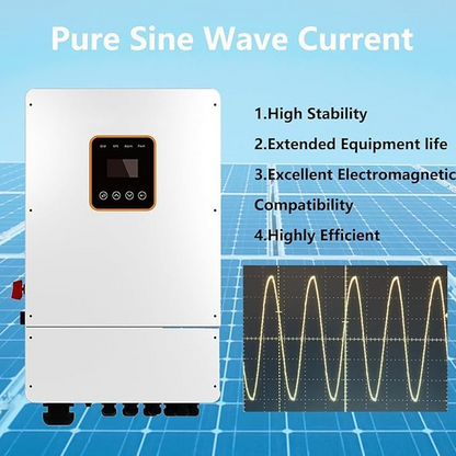 Dawnice 5KWH Hybrid Grid Home Solar Power System Complete kit Solar System Complete Kit 10PCS 550W Solar Panel (5500W) + 1Set 48V 10KW Split Phase Inverter with MPPT Controller + 1Set 5KWH Lithium Battery