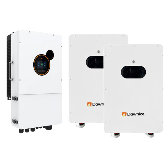 51.2V 314Ah 16kWh LifePO4 Lithium 2 sets Solar Batteries Built in 150A BMS 12KW Hybrid Inverter Built in 2 MPPT Charge Controll Home Energy Storage Power Supply DC to AC Bluetooth Wireless