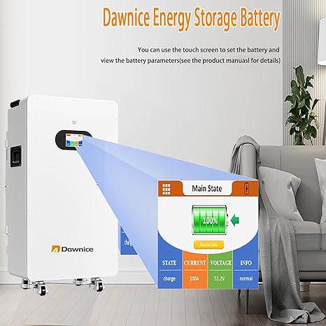 Dawnice Solar Battery 48V LifePO4 Lithium Batteries Storage Pack Wall-Mounted 5-20kWh