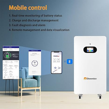 Dawnice Solar Battery 48V LifePO4 Lithium Batteries Storage Pack Wall-Mounted 5-20kWh