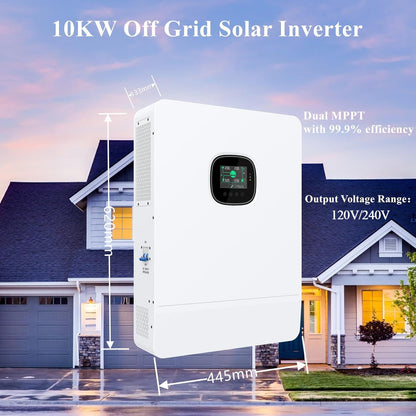 DDP to US inland - 10KW Off Grid Solar System Complete Kit 48V 10KWH Kit Home Solar Power System Complete Kit with 10PCS*550W Solar Panels, 10KW Inverter, 51.2V 206Ah 10000WH LiFeP04 Battery