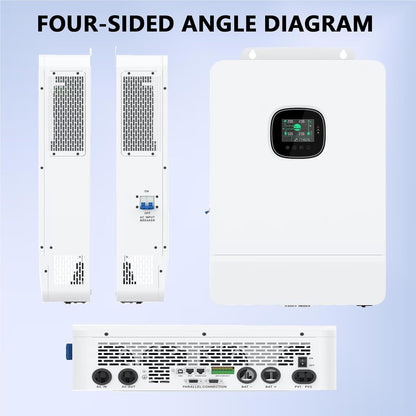 DDP to US inland - 10KW 48V Off Grid Solar Inverter 120Vac Single-Phase 240Vac Split-Phase Three-Phase Built in 2 MPPT Charge Controller Parallel 6 inverters,for LiFePO4/Li/Lead-acid Battery UL Listed