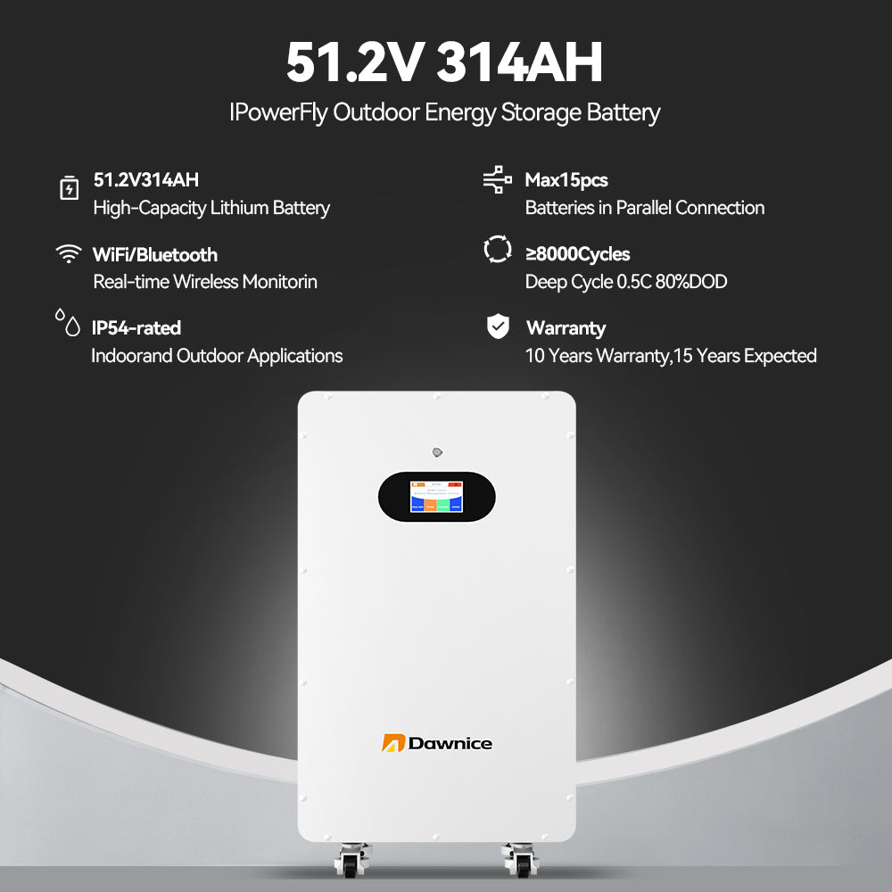 Dawnice 16KWh Solar Battery 48V 314Ah LifePO4 Lithium Solar